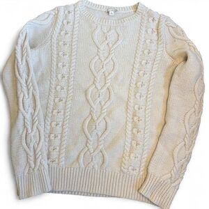 GAP Designed & Crafted Cable Knit Sweater – Snow Cap – Women’s M